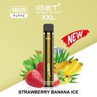 標準的なIGETでVapes IGET XXL 1800はフルーツのようで使い捨て可能なVapeのペンいちごのバナナの氷の吹く
