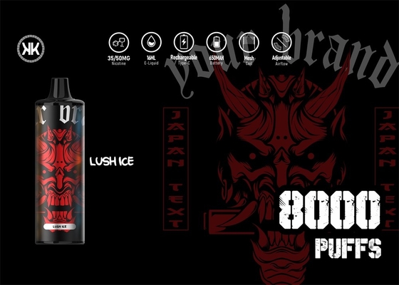 使い捨て可能なKK 8000は最高のVapeのペン エネルギー再充電可能な850mAh電池が付いている吹く