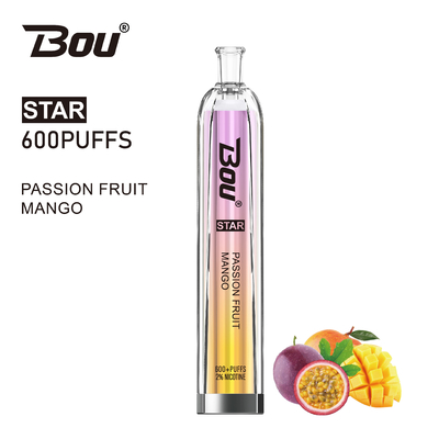 600 500mah電池が付いているパフ2ml 2%のニコチンのVape BOUの星