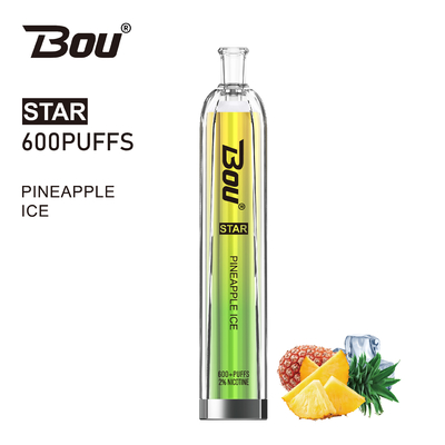 600 500mah電池が付いているパフ2ml 2%のニコチンのVape BOUの星