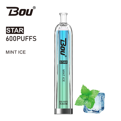 600 500mah電池が付いているパフ2ml 2%のニコチンのVape BOUの星