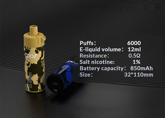 DTL ビッグ 喫煙 1% Nic ディスポーザブル エナジー プロ 6000 パフ メッシュ コイル E Cig