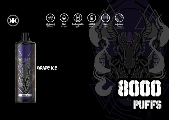 KK Epod Energy 8000 使い捨て E Cig 650mah 充電式 16ml 液体 エネルギーマックス