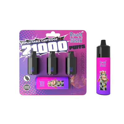 元のRandM Sunaxは21000のパフVape網のコイルが付いている14mlx3ポッドを事前に入力した