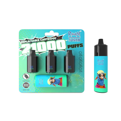 元のRandM Sunaxは21000のパフVape網のコイルが付いている14mlx3ポッドを事前に入力した