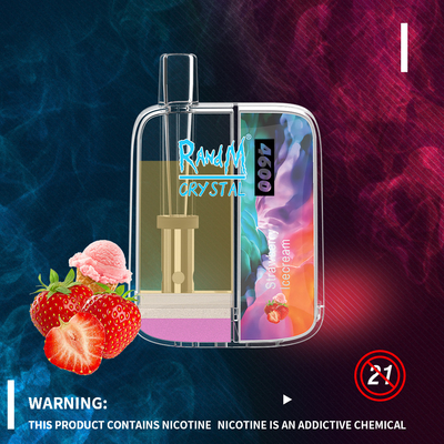 RandM水晶有料12の味によって事前に入力されるVapeのペンの使い捨て可能なタバコ4600のパフ