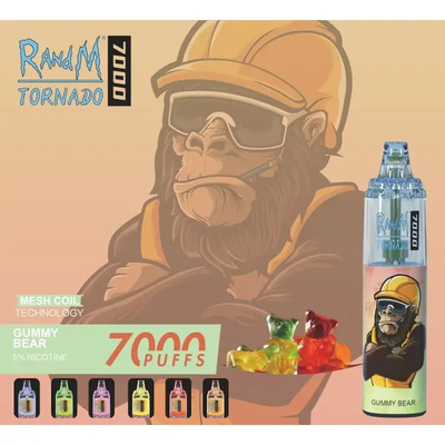 Fumot RandM トーナド 7000 パフ ジューシー アイス フルーツ フラワー 入手可能 メッシュコイル 5% ニコチン容量 使い捨てvape