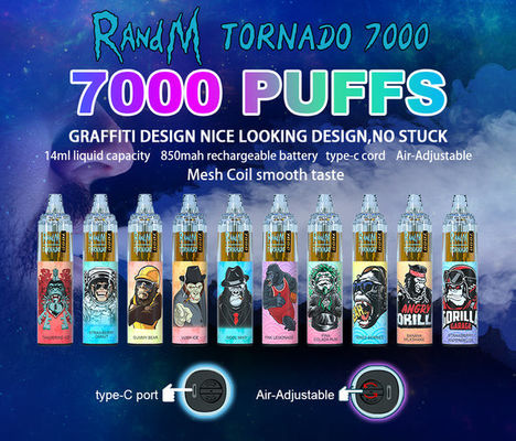 45味の使い捨て可能なVapeのペンのRandMのトルネード14ML優れた携帯用蒸発器0/2/3/5%のニコチン