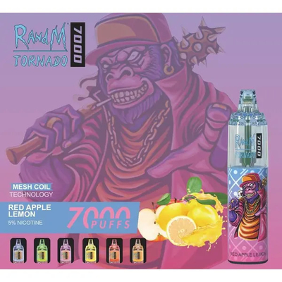 Fumot RandM トーナド 7000 パフ ジューシー アイス フルーツ フラワー 入手可能 メッシュコイル 5% ニコチン容量 使い捨てvape
