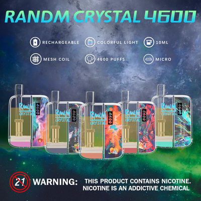 細い箱の使い捨て可能なVape RandMの水晶4600のパフ10MLの優れた携帯用蒸発器
