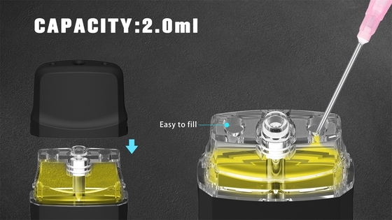 2 ml 4*2.0 mmの開き1.4ohmの抵抗CBD Vapeのペン280mAhの再充電可能で使い捨て可能なポッド