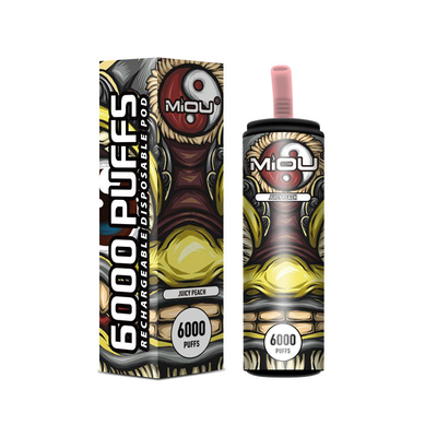 650mAh再充電可能なVape使い捨て可能なMiou 6000のパフ5%のニコチン
