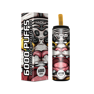 650mAh再充電可能なVape使い捨て可能なMiou 6000のパフ5%のニコチン