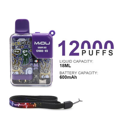 ホットセール ミオウ V3 20味 使い捨てのバイプ ディスプレイ画面 12000パフ ニコチンEタバコバイプ