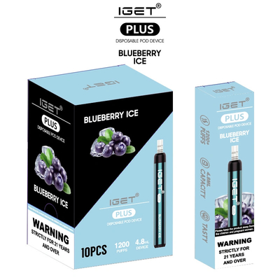 倍数とIgetは電子タバコが使い捨て可能な4.8ml Vapeのペンを蒸発させる1200のパフに風味を付ける