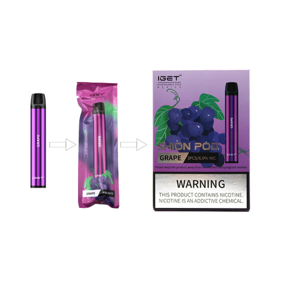 良質の電子タバコ600のパフ2.4ml Iget Shion使い捨て可能なVapeのペン