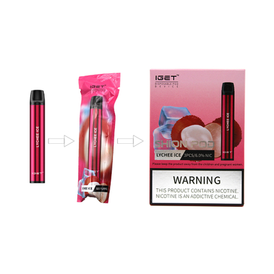 良質の電子タバコ600のパフ2.4ml Iget Shion使い捨て可能なVapeのペン