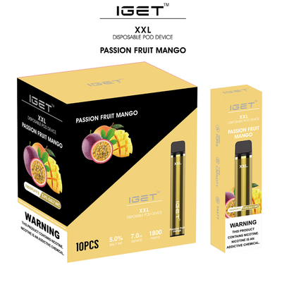 1800パフ7ml XXL IGET Vapeの使い捨て可能な蒸発器のポッドEのタバコ