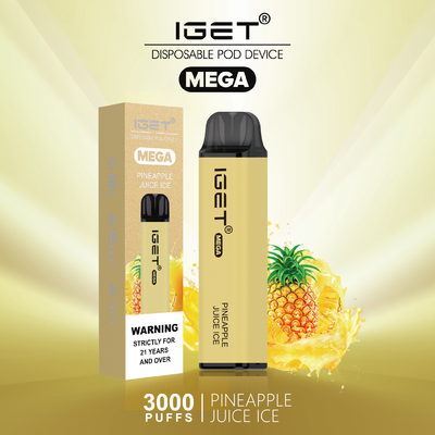 8色は真新しいNicの塩の使い捨て可能なVape IGETのメガ パフ3000冷却する