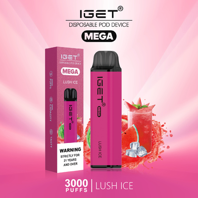 8色は真新しいNicの塩の使い捨て可能なVape IGETのメガ パフ3000冷却する