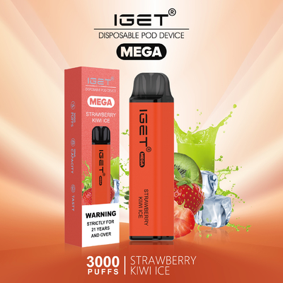 8色は真新しいNicの塩の使い捨て可能なVape IGETのメガ パフ3000冷却する