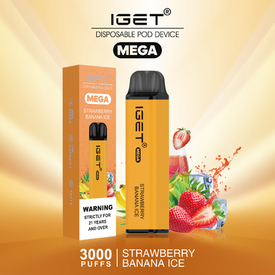 8色は真新しいNicの塩の使い捨て可能なVape IGETのメガ パフ3000冷却する