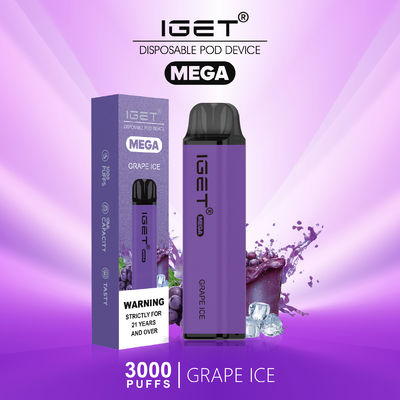 Igetメガ3000のパフはVapeの煙、電子注文の蒸気タバコを着色した