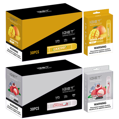 450パフ1.6ml IGET Vape使い捨て可能なJANNAの電子タバコ