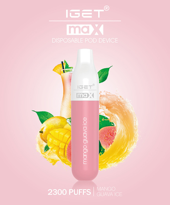確実なIGET MAX Vapeのペンの電子タバコ装置1100mAh電池8mlのポッド