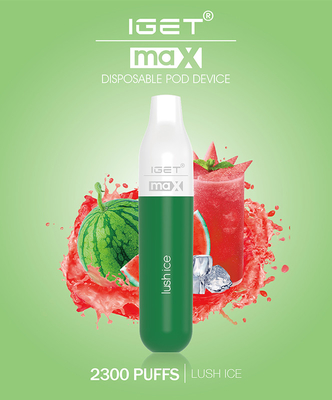 確実なIGET MAX Vapeのペンの電子タバコ装置1100mAh電池8mlのポッド