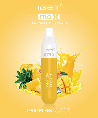 確実なIGET MAX Vapeのペンの電子タバコ装置1100mAh電池8mlのポッド