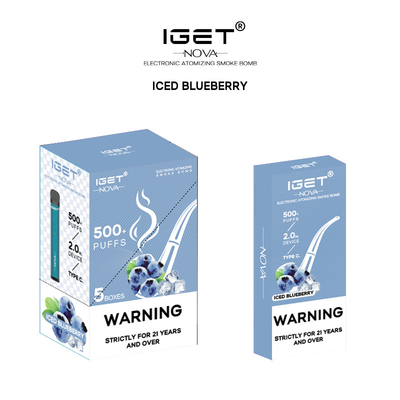 元のIgetの新星装置キットの使い捨て可能な500のパフの充電電池2mlはカートリッジVapeのペンを事前に入力した