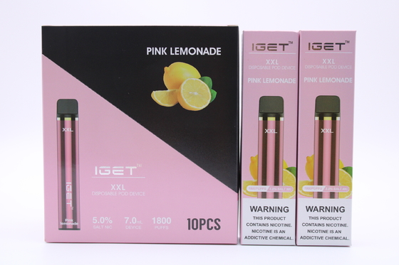 元のIget XXL 1800は使い捨て可能なポッドのタバコ吹く装置950mAh電池2.4mlがカートリッジVapeのペンを事前に入力した