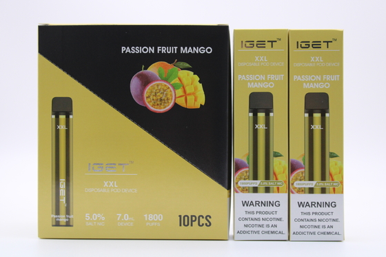 元のIget XXL 1800は使い捨て可能なポッドのタバコ吹く装置950mAh電池2.4mlがカートリッジVapeのペンを事前に入力した