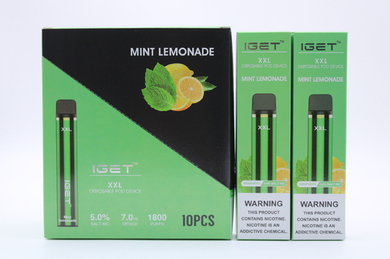 元のIget XXL 1800は使い捨て可能なポッドのタバコ吹く装置950mAh電池2.4mlがカートリッジVapeのペンを事前に入力した