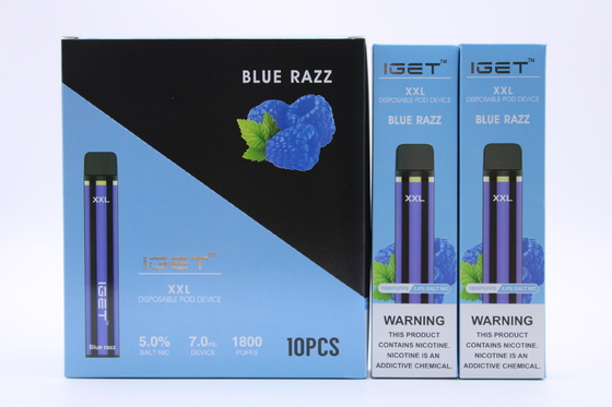 元のIget XXL 1800は使い捨て可能なポッドのタバコ吹く装置950mAh電池2.4mlがカートリッジVapeのペンを事前に入力した