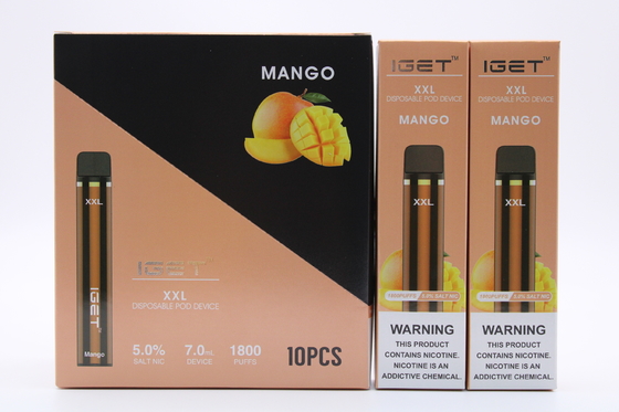 元のIget XXL 1800は使い捨て可能なポッドのタバコ吹く装置950mAh電池2.4mlがカートリッジVapeのペンを事前に入力した