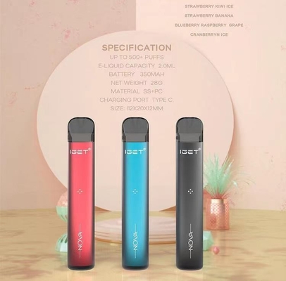 100%元のIGETの新星取り替え可能なポッドによって再充電される電池500Puffs 6%のニコチンVape