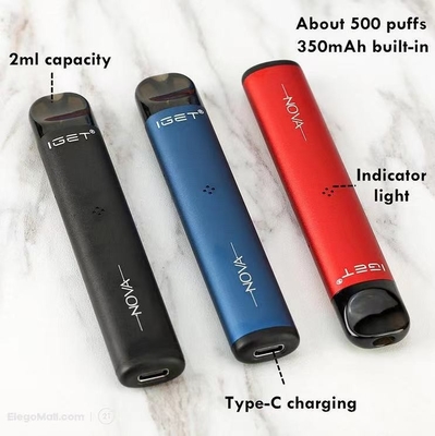 100%元のIGETの新星取り替え可能なポッドによって再充電される電池500Puffs 6%のニコチンVape