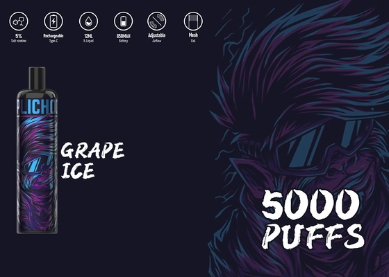 5000パフのEpodエネルギーVape 12の味12ML 5%のニコチンの再充電可能なVapeのペン