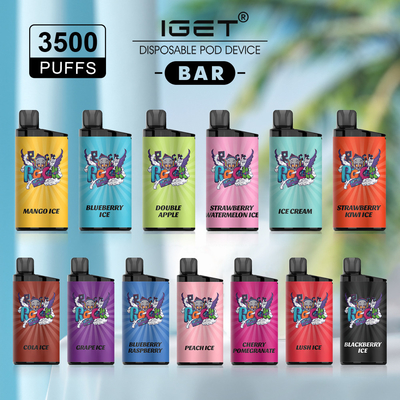 原物100% IGET棒3500は使い捨て可能なvapeのペン5%のニコチンの吹く