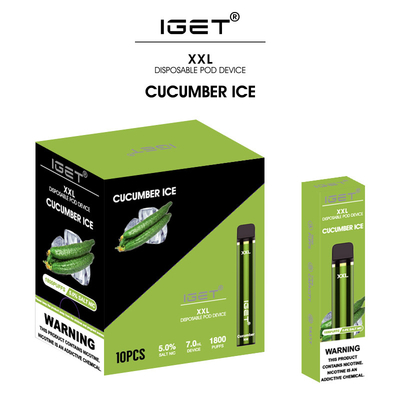 35種類はIGET XXL使い捨て可能な5%のニコチンの塩のvapeのペンを包む別の箱に風味を付ける
