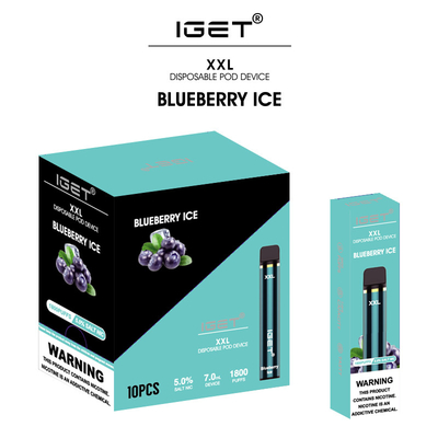 35種類はIGET XXL使い捨て可能な5%のニコチンの塩のvapeのペンを包む別の箱に風味を付ける