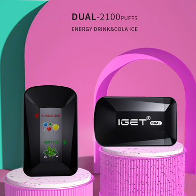IGETは2100のパフ1つの使い捨て可能なvapeのペン8.0ml容量の2つの味二倍になる