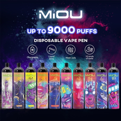 MiOUの使い捨て可能な9000のパフはVapeジュースのVapeのポッド システムに支えられた750のmAh OEM ODM風味を付けた