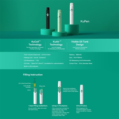 Preheatableオイルの目に見える窓使い捨て可能な380mah Vapeの装置