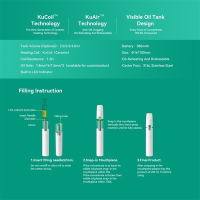 陶磁器のコイルが付いているデルタ8のVapeオイルの使い捨て可能なVapeの一致の電子タバコ