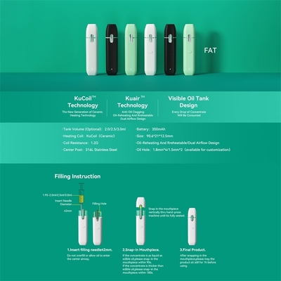 良質の注文P24 350 2.0/2.5/3.0MLタンク容積が付いているmAh電池使い捨て可能なSS316 Vapeのペン