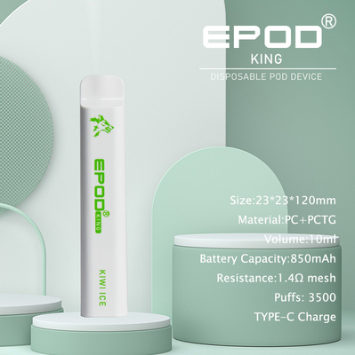 10ML再充電可能なEPOD使い捨て可能なVape 850mah電池が付いている3500のパフ