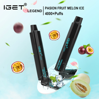 IGETの伝説4000のパフ5%のニコチンの塩12mlの13種類の味の使い捨て可能なvapeのペン